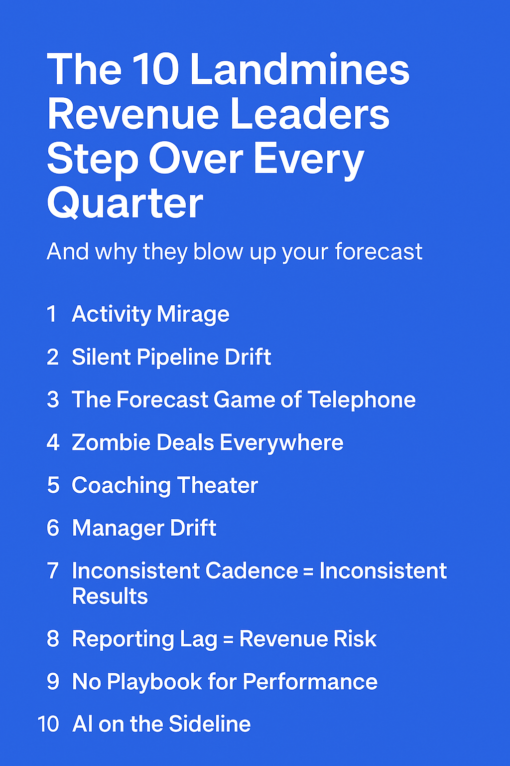 10 Landmines Revenue Leaders Dodge Every Quarter