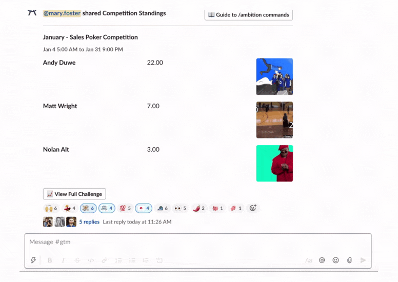 Ambition's "ecosystem of encouragement" continues to expand as we launch additional capabilities within our Slack integration