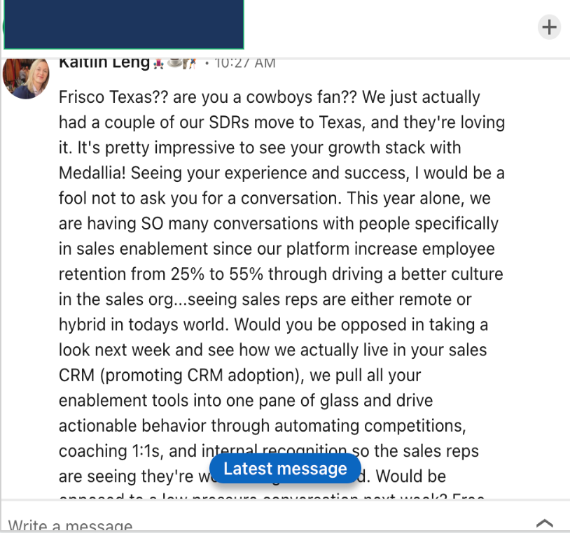 LinkedIn message